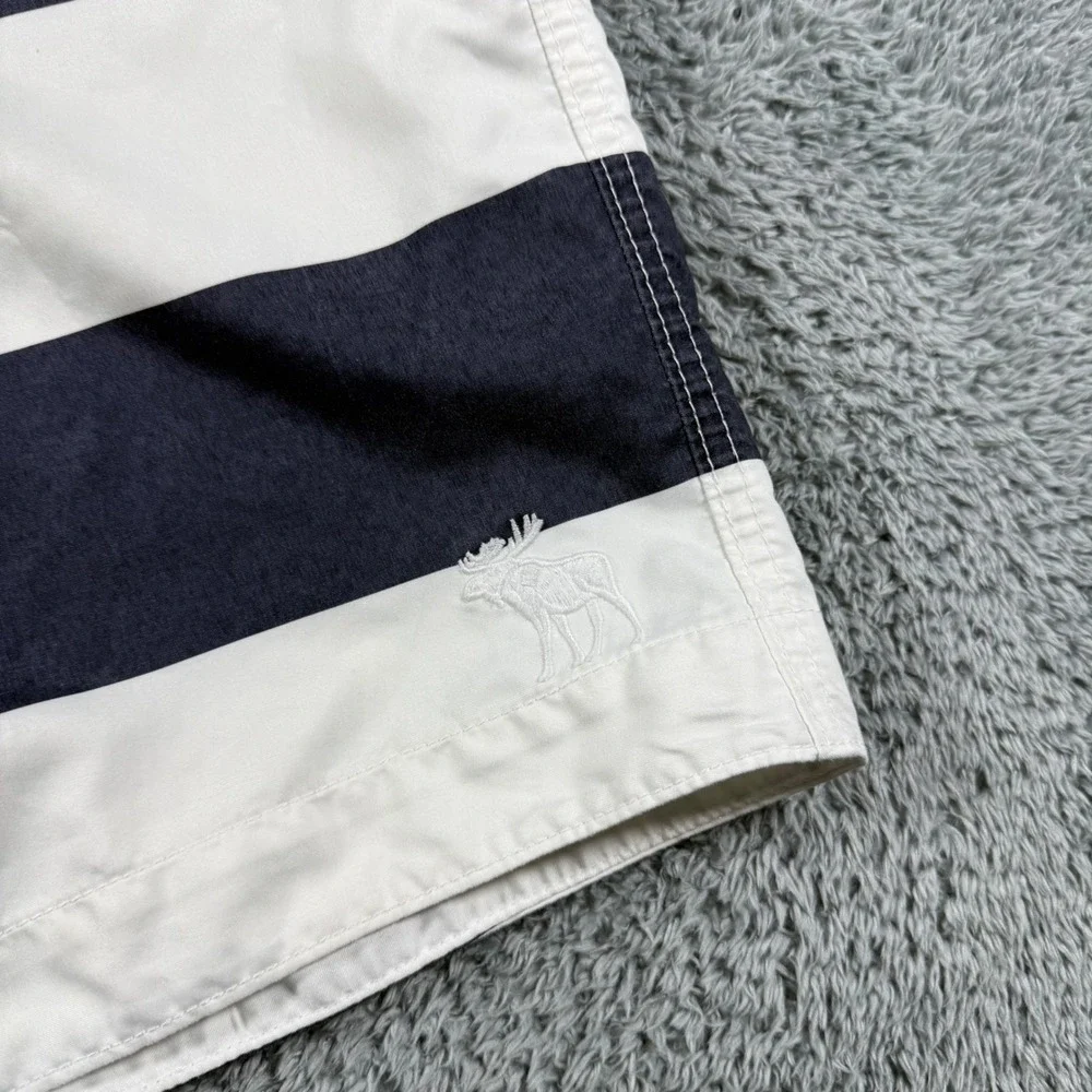 VTG Y2K Abercrombie & Fitch Board Shorts Mens XL Striped Color Block Blue White
